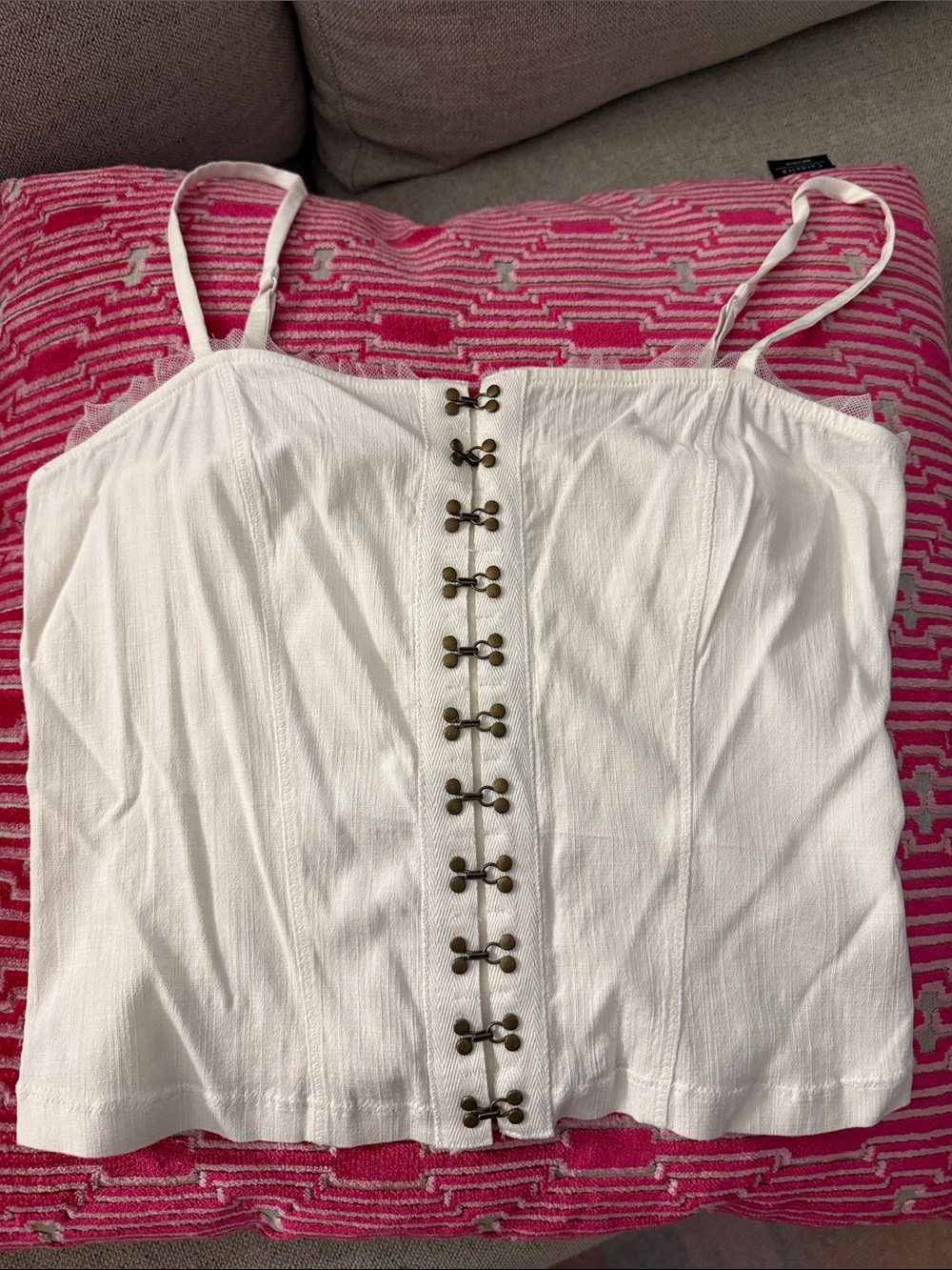 Free people ivory corseted cami